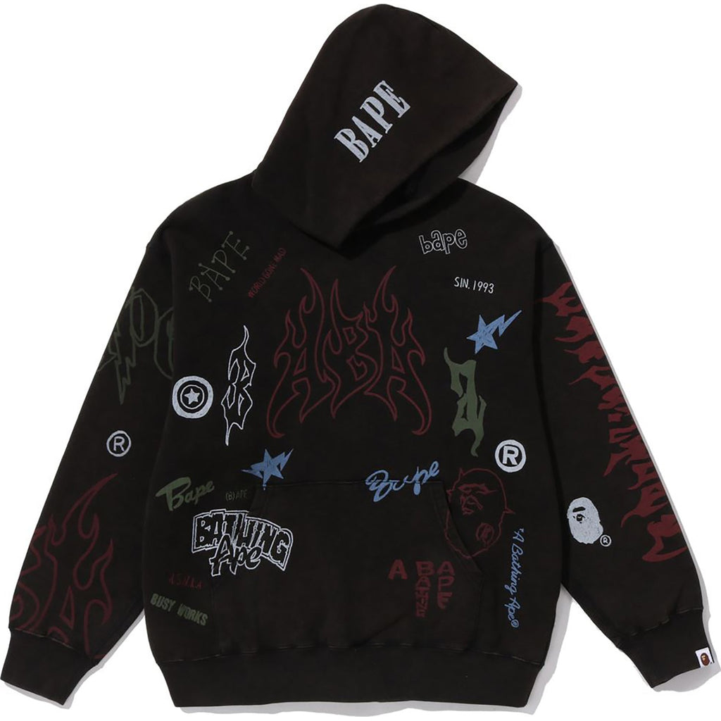 ALLOVER PRINT RELAXED FIT PULLOVER HOODIE MENS
