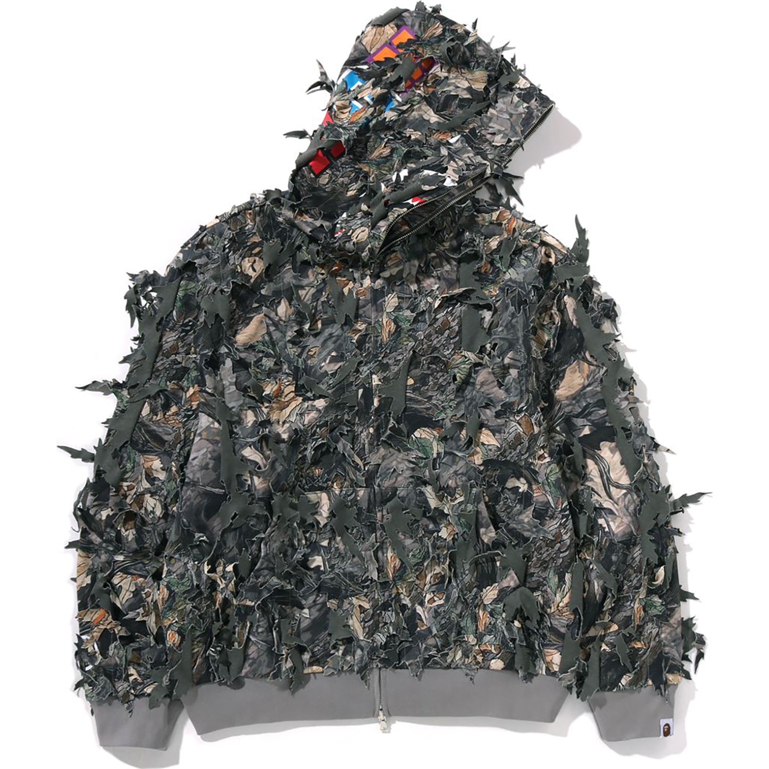 TREE EDGE CAMO LASER CUT CROPPED SHARK FULL ZIP HOODIE LADIES
